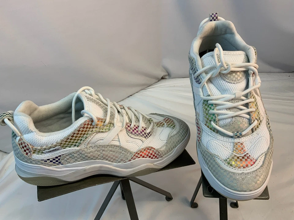 Vans Ultra Cush Zapatos de Monopatín Talla 7.5 Mujer Cuero Blanco Encaje YGI K1S-107 Foto 2 de 4