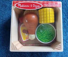 NEW MELISSA DOUG SEALED Play Food Set Corn Chicken Toy BBQ Sauce Coleslaw Kids