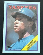 1988 Topps Box Bottom Rickey Henderson #M hand cut EX or better super clean