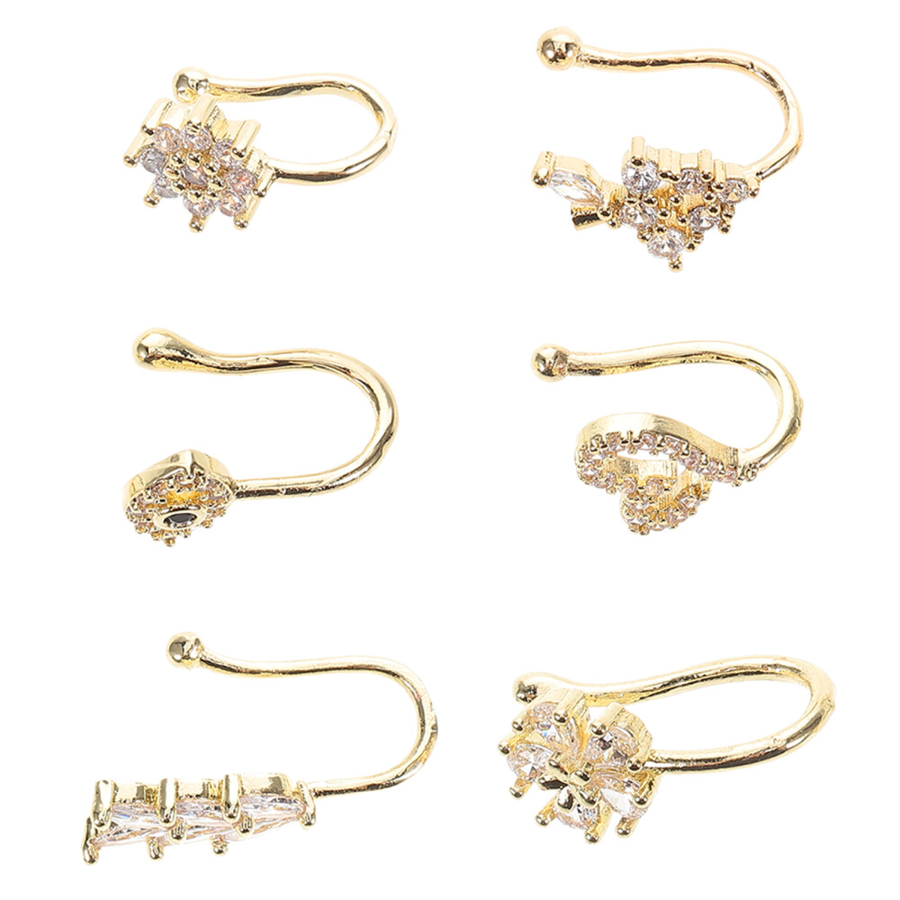 6PCS Nicht Piercing Nasenmanschettenring für Frauen un…