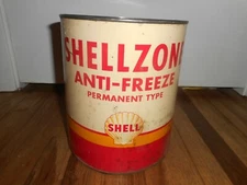 RARE SHELL SHELLZONE ONE GALLON ANTIFREEZE ADVERTISING Motor Oil Can