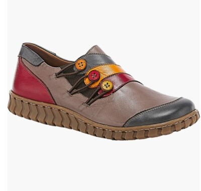 New Spring Step Neeta Slip-On Shoes Multi Gray Women's M (EU