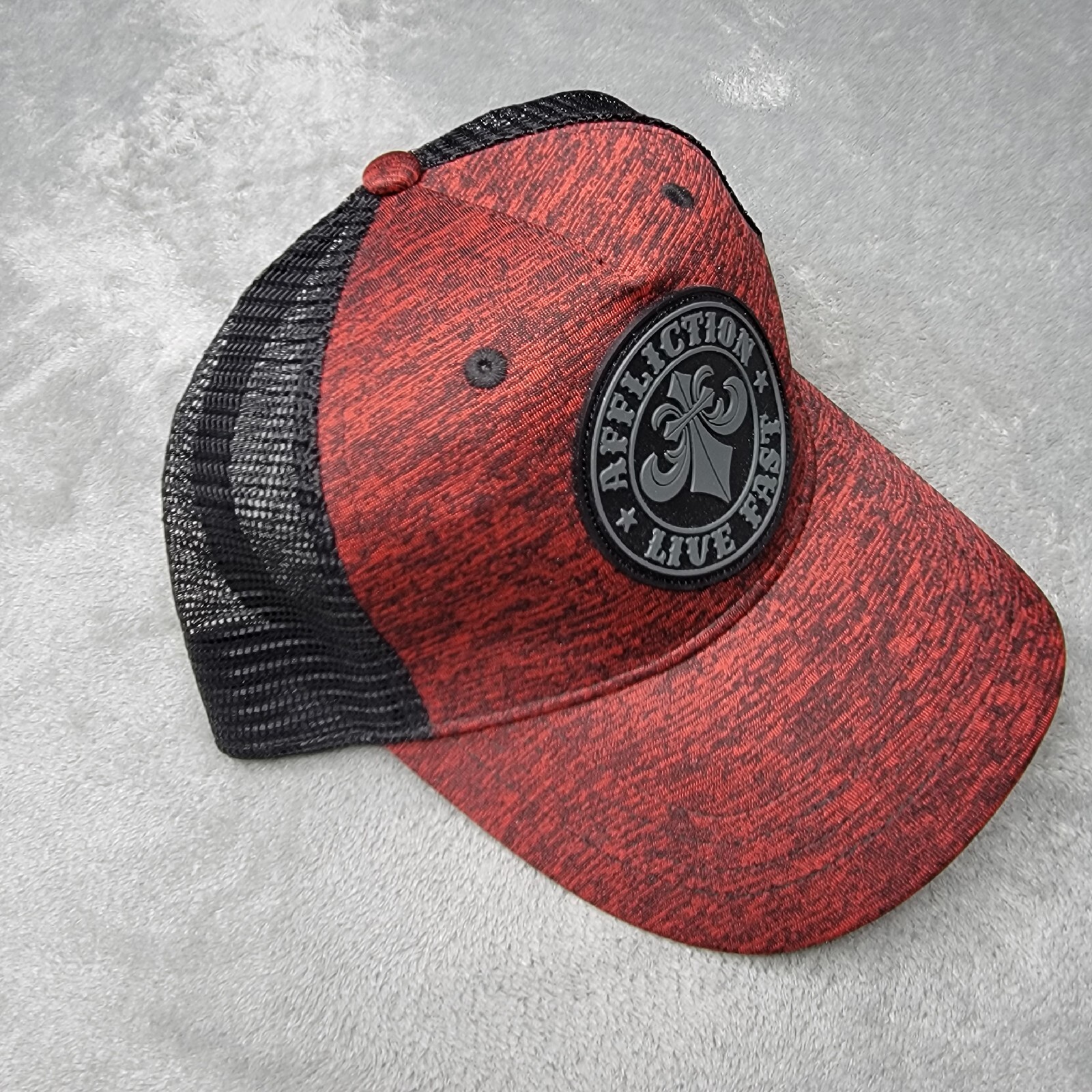 Affliction SnapBack Trucker Adjustable Hat Red An… - image 3