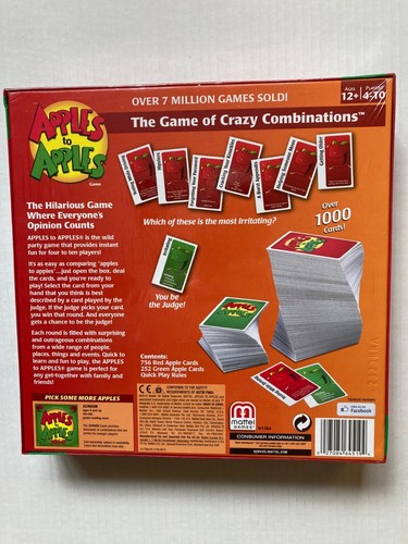 BRAND NEW SEALED Apples to Apples Party Box Game Mattel Cards Family Party - Picture 2 of 2