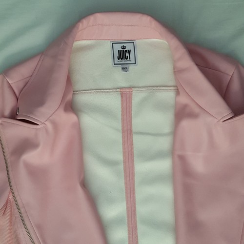 NWT Juicy by Juicy Couture Pink Faux Leather Women's XXL Asymmetric Zip Jacket - Picture 7 of 23