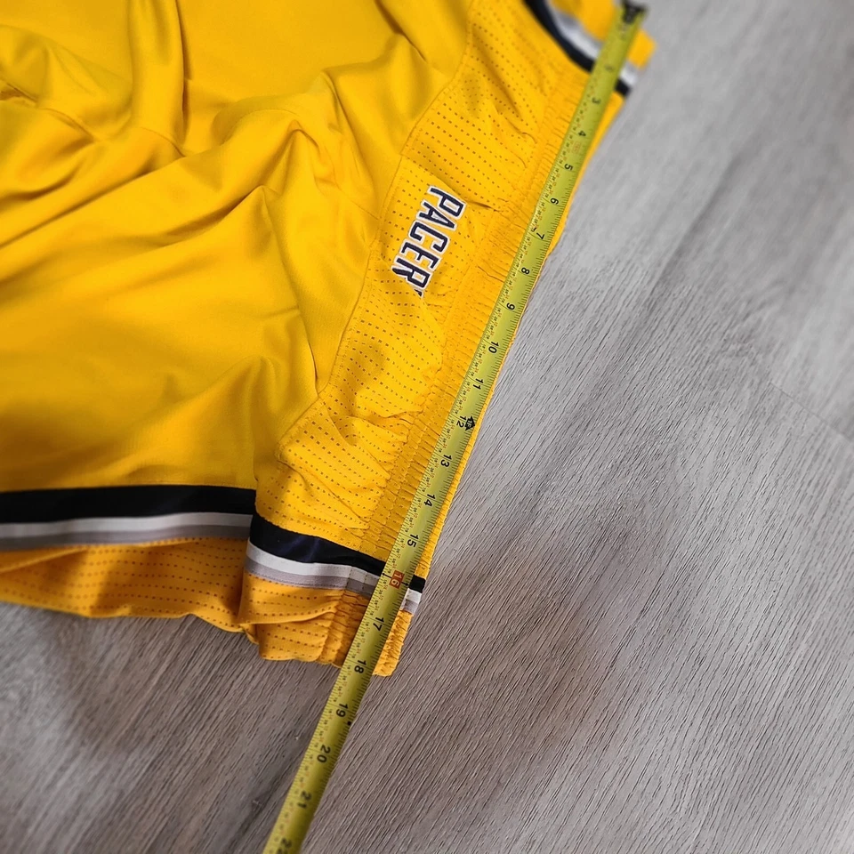 B14 Indiana Pacers NBA adidas authentic Hoop shorts 2014 gold alternate 4XL - Image 4 of 4