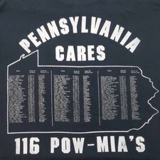 Vintage POW MIA T Shirt Pennsylvania Single Stitch 2XL Made In USA RARE