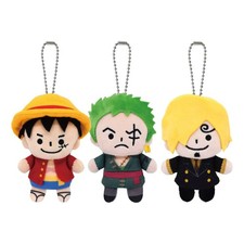 ONE PIECE BASE SHOP Monkey D. Luffy Roronoa Zoro Sanji Finger Plush Keychian New