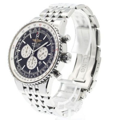 Breitling Navitimer Heritage A35340 43mm SS Black / Silver Dial Watch #C3688