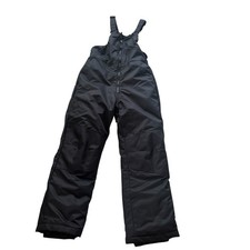 All In Motion Kids Size M Snowpants Black Bibs Zip Up Adjustable Water Resistant