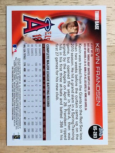 2010 Topps Update #US283 Kevin Frandsen - Picture 2 of 2