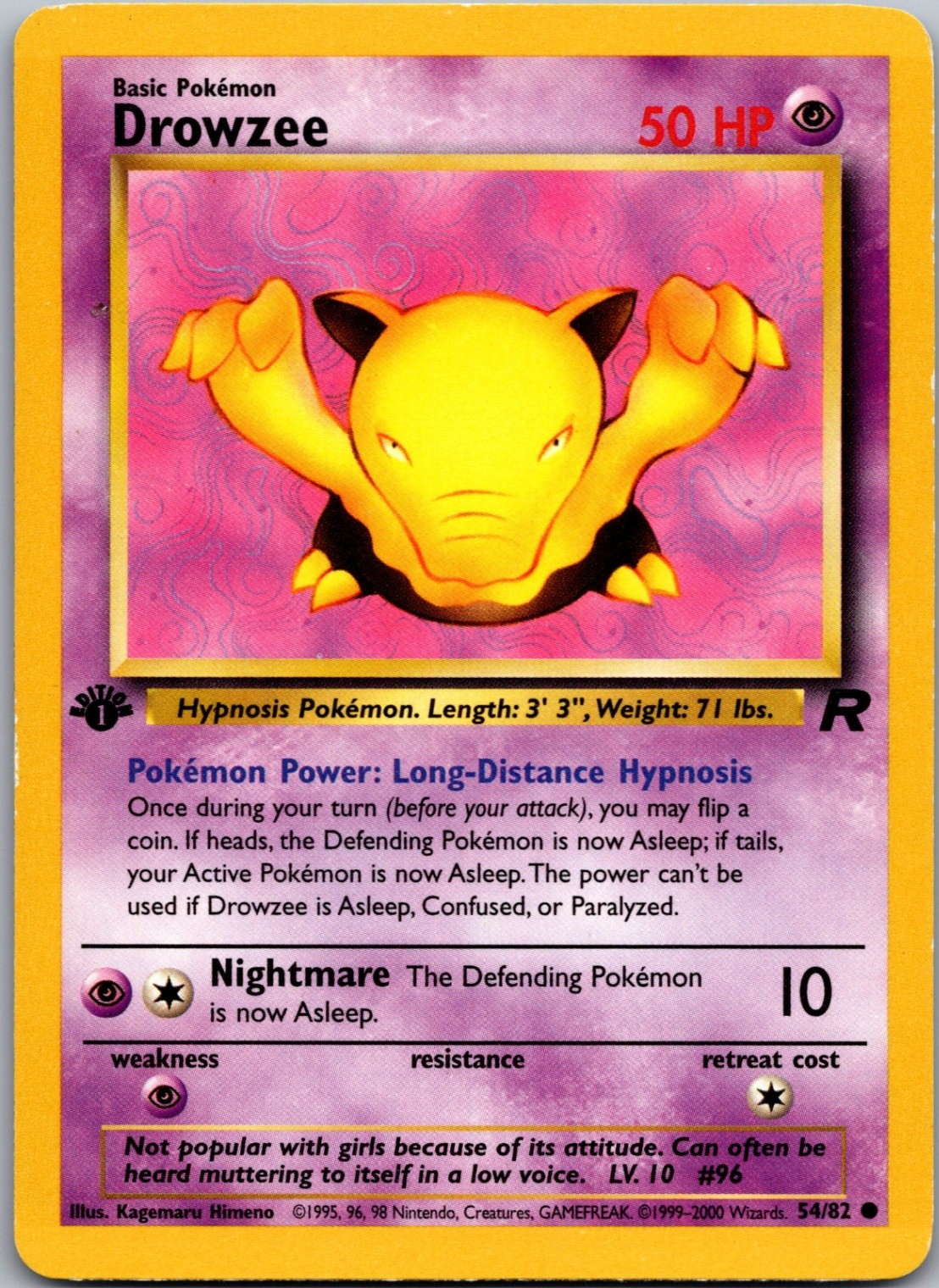 Drowzee Common Team Rocket 54/82 NM