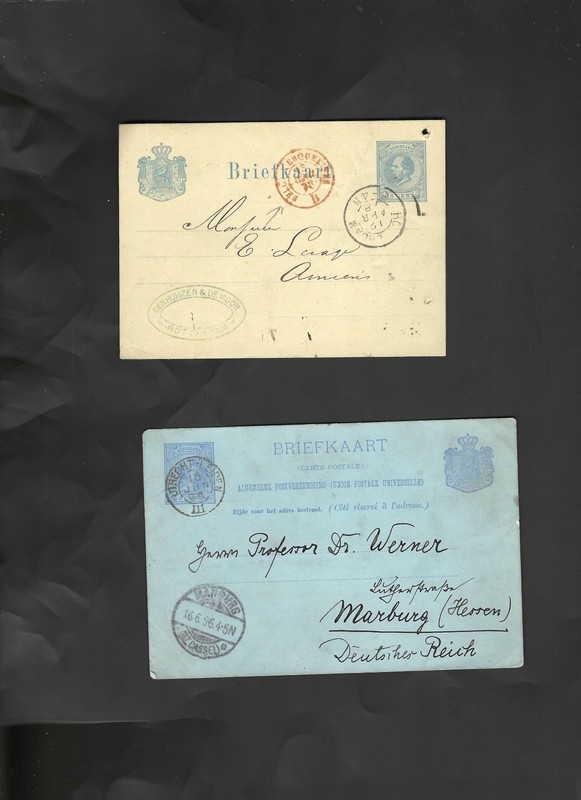 NETHERLANDS-POSTAL CARDS-OLDER-1880 ISH-NICE CANCELS-F-#56