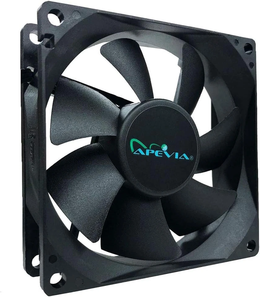 Apevia AF38S-BK 80mm 4pin Molex + 3pin Motherboard Silent Black Case  - Image 2 of 4