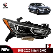 For 2019-2020 Infiniti QX60 Chrome LED Low Beam Projector Headlight Passenger