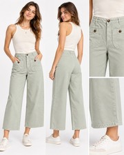 Zara Cropped Z1975 Wide Leg Buttoned Jeans