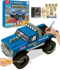 DIY Bigfoot 1 Monster Truck Wooden Kit W/Stickers  Paint Large 7" - Officially