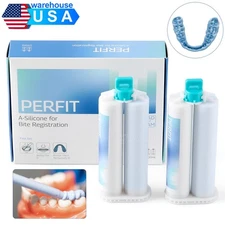 AZDENT Dental Bite Registration Material Impression Fast Set 2*50ML Cartridges