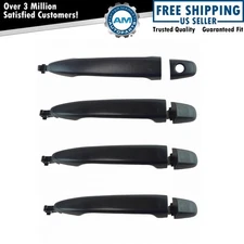 Front & Rear Exterior Door Handles w/ LH Lock Textured Black for Toyota