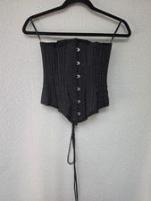 Black Corset Size 22 Bustier Top Waist Cincher Steel Boning Ren Faire Gothic