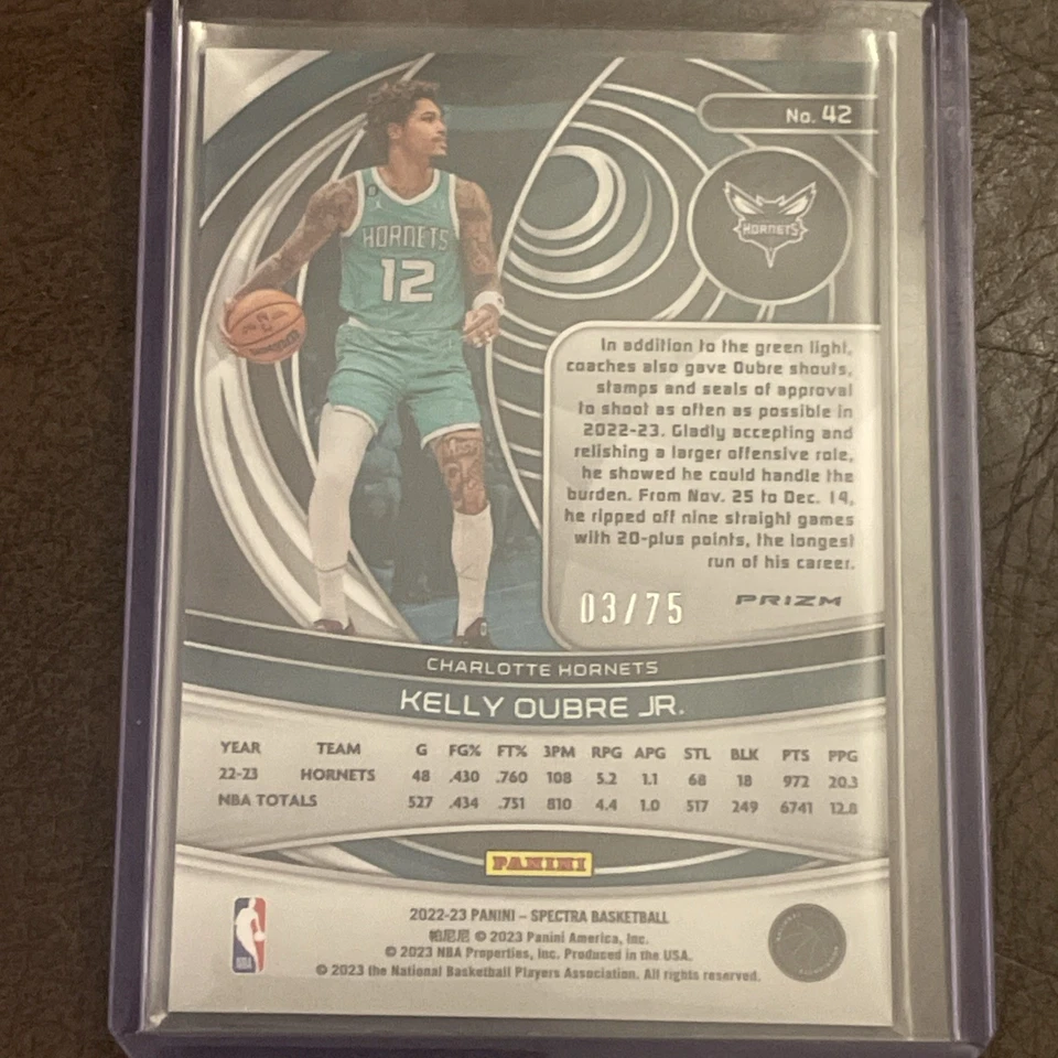 2022-23 Panini Spectra - Kelly Oubre Jr. #42 Asia Red & Yellow Prizm /75 - Image 2 of 2