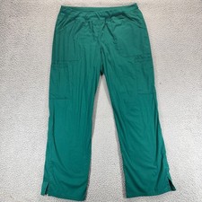Cherokee Mens Scrub Pants Tapered Leg Elastic Waistband Workwear Green Size L