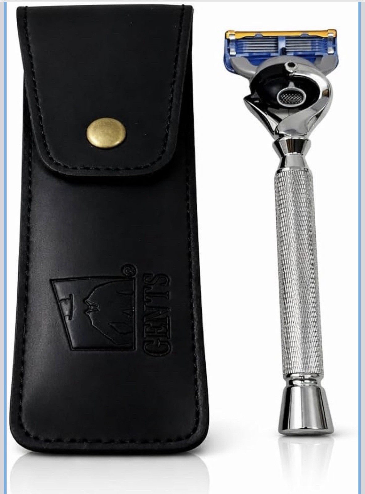 GBS 5 Blade Pivot Ball Chrome Diamond Pattern Long Handle Ra