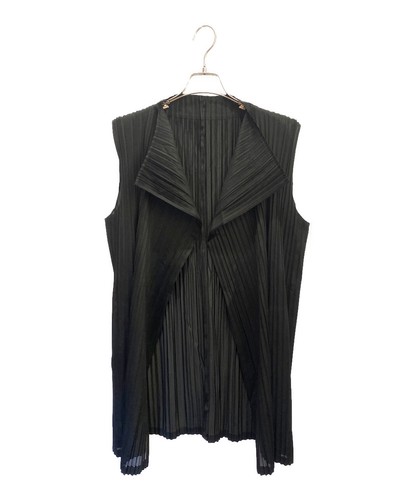 Pleats Please, PLEATS PLEASE Sleeveless Pleated Cardigan PP23 JE552 4 Black