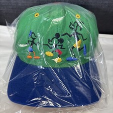Vtg Goofy  s Hat Cap SnapBack Green Blue Embroidered Jammin  Dance Mickey USA