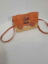 Paris Loves Me Graffiti Messanger Shoulder Mini Purse, Orange