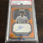 2022 Panini Prizm Draft Picks Basketball Orange Pulsar Shaedon Sharpe #DP-SHA PSA 9