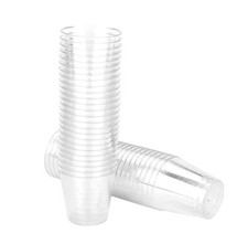 50pcs 1 Oz Clear Hard Plastic Reusable Cups Party Shot Glasses