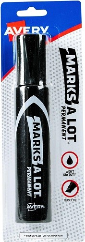 Black Chisel Tip 1/pk Carded