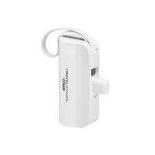Travel Smart Phone Stand 5000mAh Power Bank: Built-In Cable, Charges 2 Devices