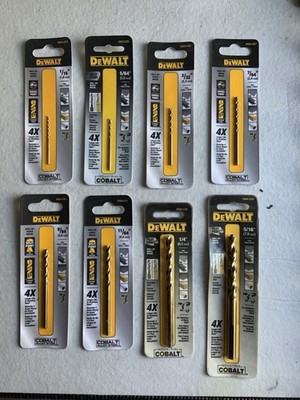 Dewalt Pilot Point Industrial Cobalt Drill Bits LOT OF 8 Assorted NEW SEALED
