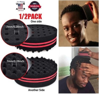 Double Side Magic Hair Brush Sponge Twist Wave Barber Afro Hair Curl Wave