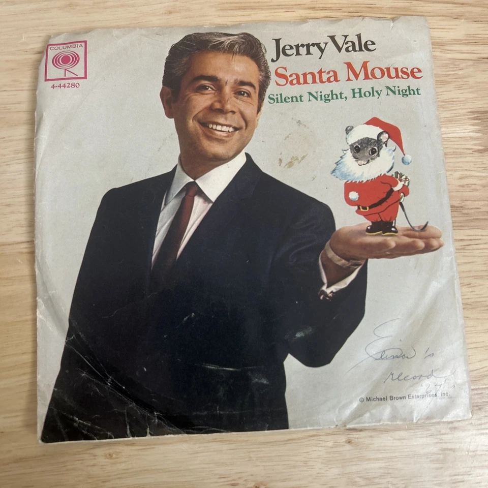 Jerry Vale Vinyl 45 Santa Mouse Silent Night 7" Columbia Label Picture Sleeve - Image 2 of 4
