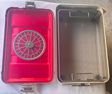 AESCULAP DBP Sterile Container System With Red Lid and Basket 16" X 10" X 3-1/4"