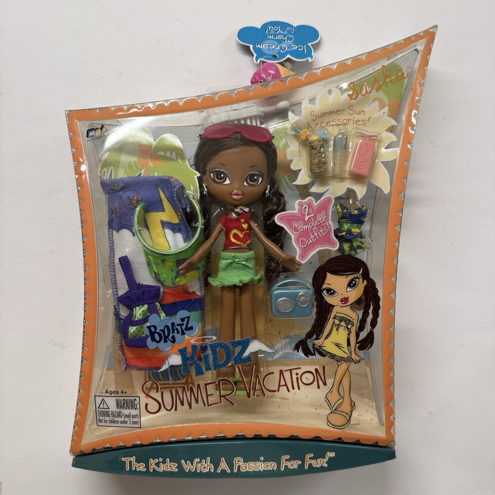 Vintage Bratz Kidz Sasha Doll Summer Vacation Rare Y2K NEW IN BOX MGA READ
