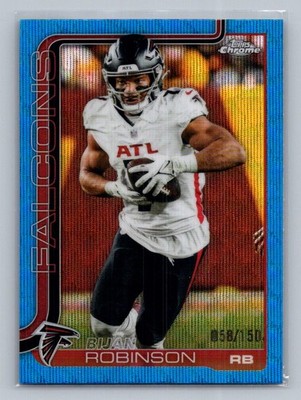 2025 Topps Chrome #16 Bijan Robinson Blue Wave Refractor #/150