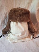 Original Soviet Ushanka Fur Hat Made in USSR 1980s Size 2 (Small)