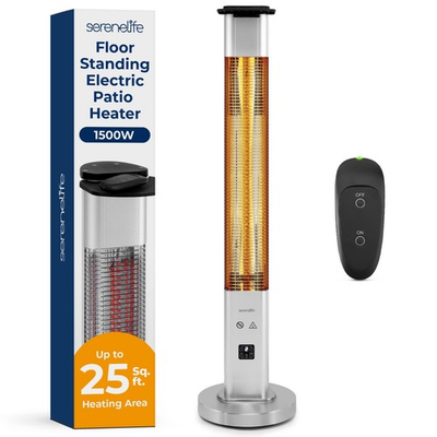 #ad #ad SereneLife 1500W Floor Standing Electric Patio Heater w Three Power Settings $194.99