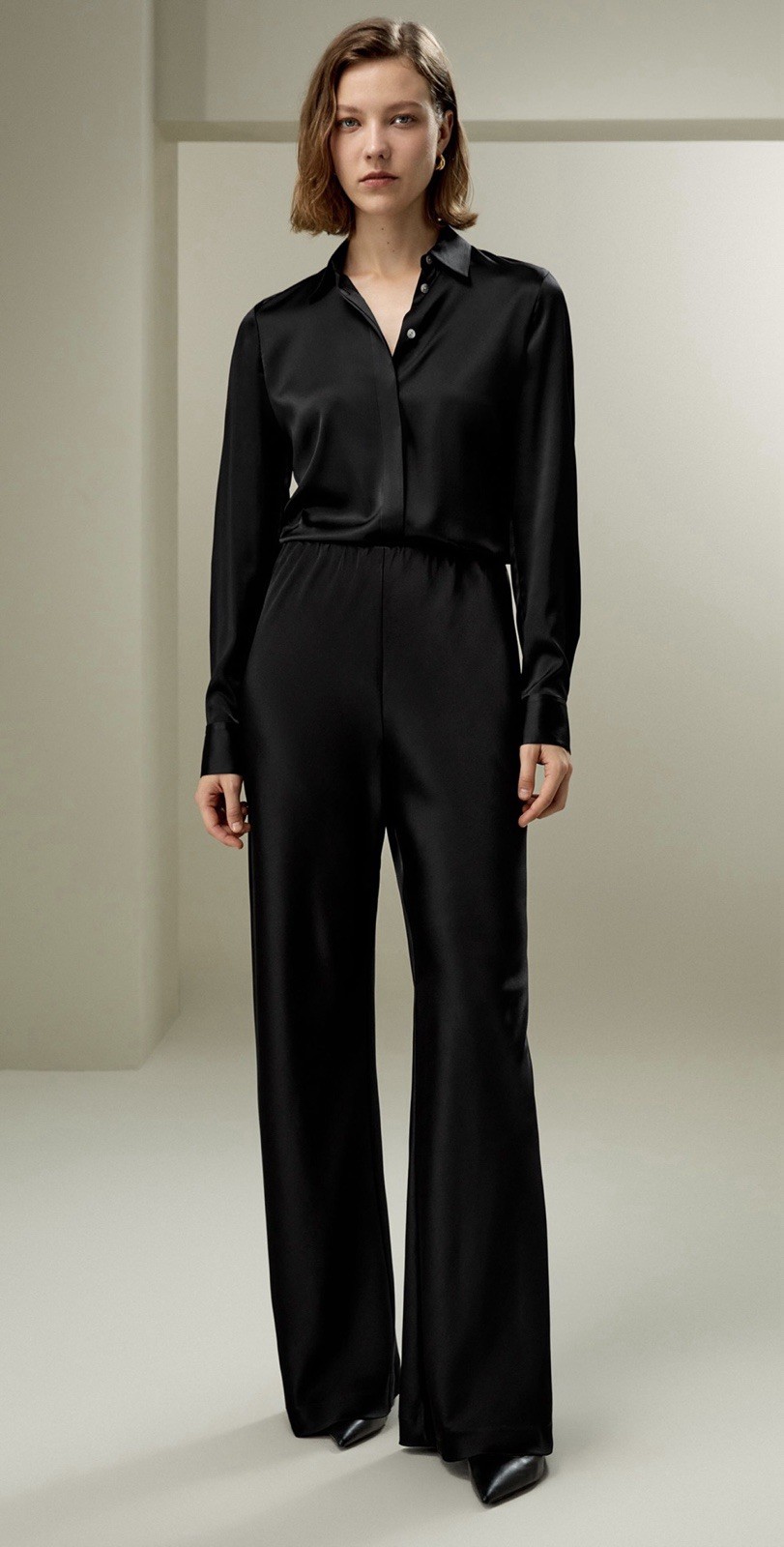 Women’s Lilysilk Pants Full Bias Cut Silk Pant Black 100% Mulberry Silk Size 10P