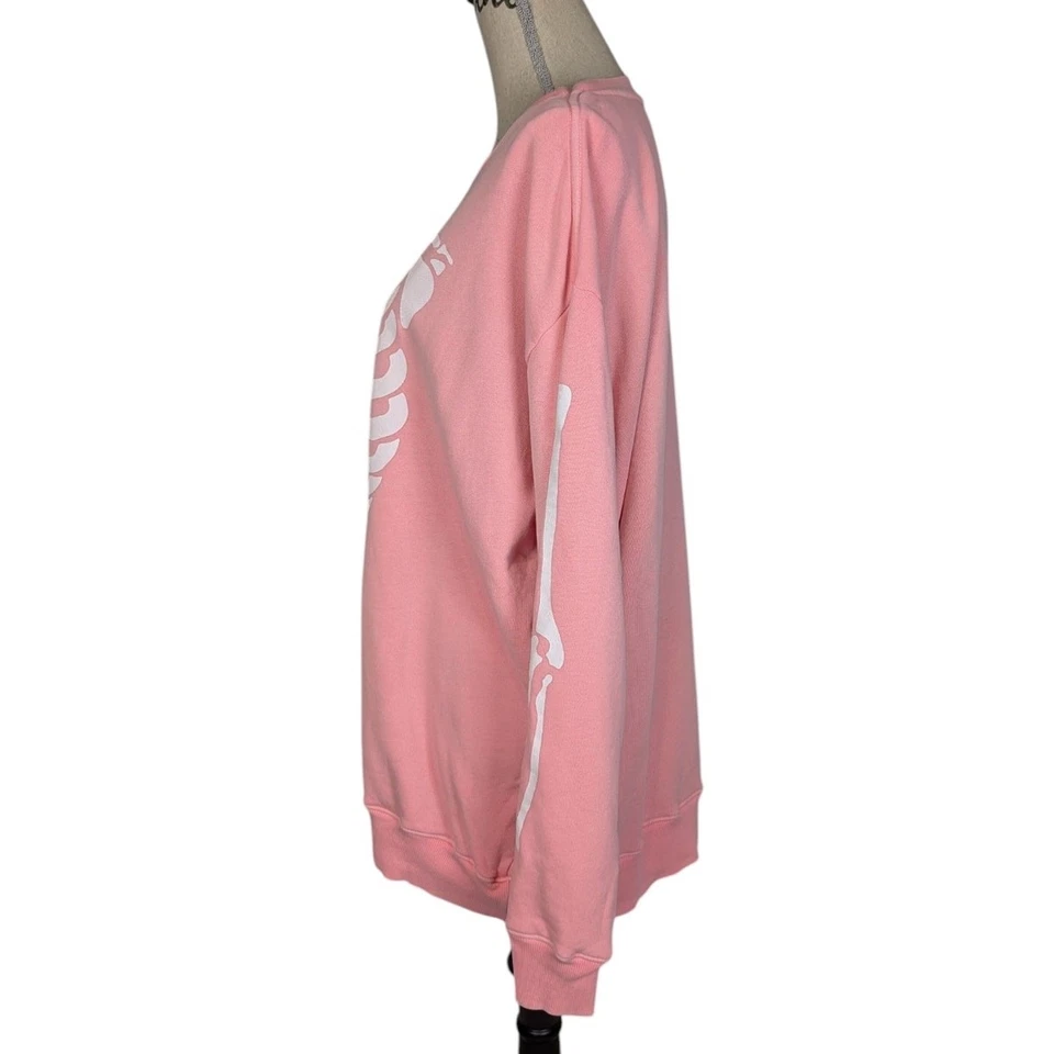Wildfox Inside Out Baggy Beach Sweatshirt Pink and White Size M - Image 3 of 4