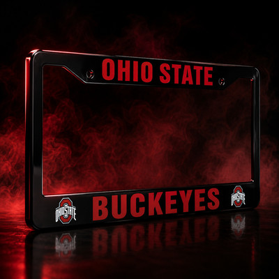 Ohio State Buckeyes Black License Plate Frame Cover - EliteAuto3K