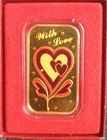 Vintage 1 oz .999 With Love Silver Enamelled Art Bar Valentine's Day. Boxed