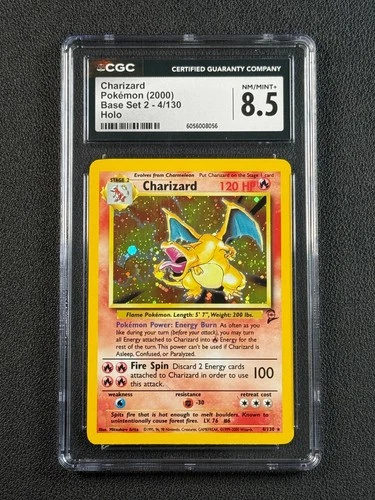 CHARIZARD HOLO CGC 8.5 2000 POKEMON BASE SET 2 II HOLO ENGLISH #4/130 #4 RARE