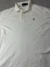 Polo Ralph Lauren Men's Cotton Mesh Polo Shirt White Size L Short Sleeve Pony