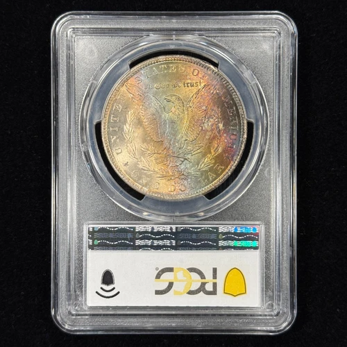 1884-CC $1 MS65 Toned Morgan Dollar - PCGS Gold Shield - Lovely Rainbow Toning