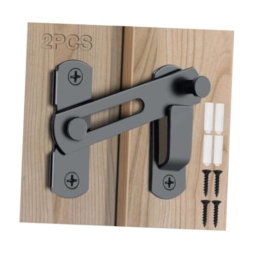 2PCS Barn Door Lock Flip Sliding Barn Door Latches, Gate Latch for 180 Degree